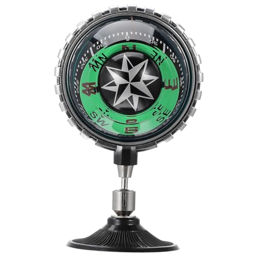 Brújula de bola Mipcase con ventosa para tablero de vehículo, herramienta portátil para navegación, uso en exteriores, senderismo, navegación y camiones, adorno direccional verde miniatura 1