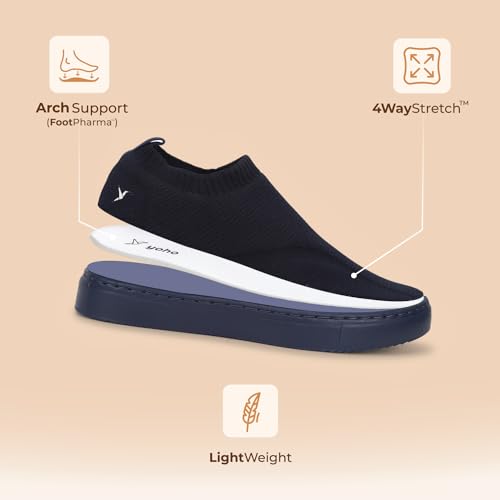 Image of YOHO Men's Freestep Spacious And Casual Slip On Shoes | Comfortable For Long Hours Of Walking | Outperforms Memory Foam | Arch Support Insole