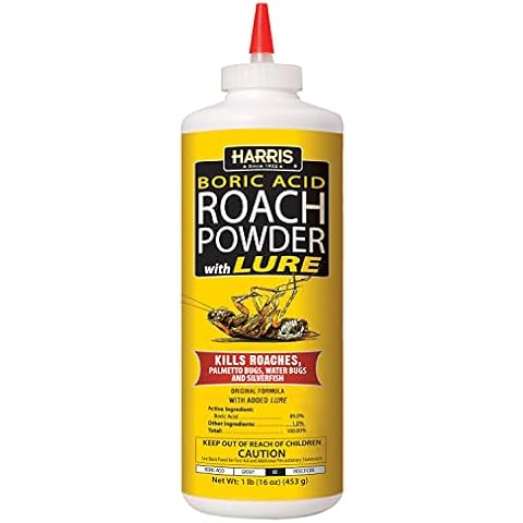 HARRIS Boric Acid Roach and Silverfish Killer Powder w/Lure for Insects (16oz) Cover