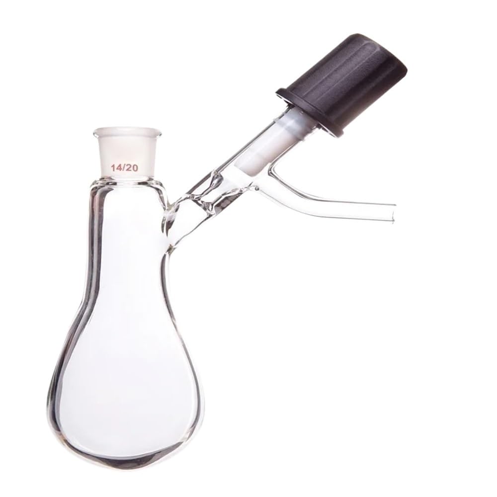 Glasadapter, Vakuum-Durchflusskontrolladapter, PTFE-Ventil, Borosilikat-Reaktionskolben, 25–1000 ml, Laborausrüstung(50mL-F901950H)
