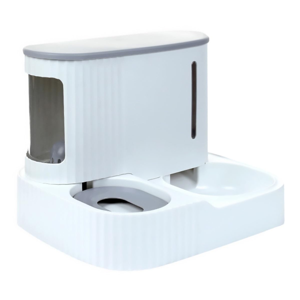 Distributore Automatico Cibo e Acqua Staccabile per Animali Domestici, Alimentazione e Abbeveraggio a Gravità Abs e Pet, 3l + 0,85l Colore Casuale per Cani e Pet