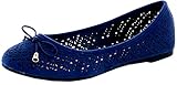 Refresh Footwear Women's Laser Cut Ballet Flat (10 B(M) US, Navy)