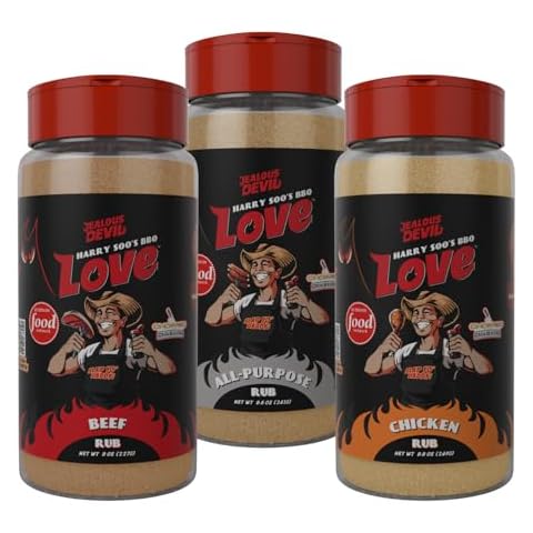 Jealous Devil Harry Soo's BBQ Love Rubs - Chicken, Beef, & All-Purpose - Variety 3 Pack Cover