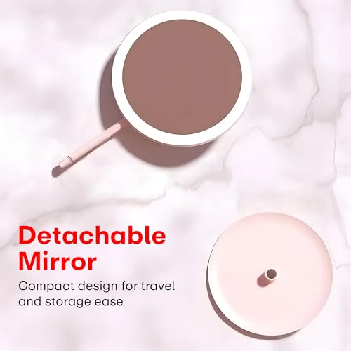 Image of Prime Pick Beauty Pro Makeup Mirror 360 Degree Rotating Mirror Non LED Portable Lightweight Travel Makeup Mirror for Daily Use Dressing Table Vanity Pink Pack of 1