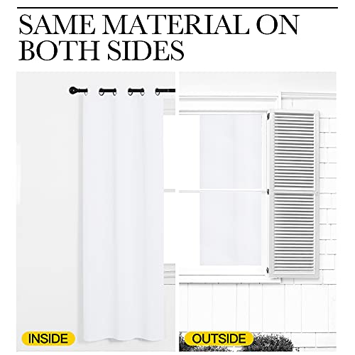 image for NICETOWN White Samll Window Blackout Curtain Panels, Set of 2, 42 inch