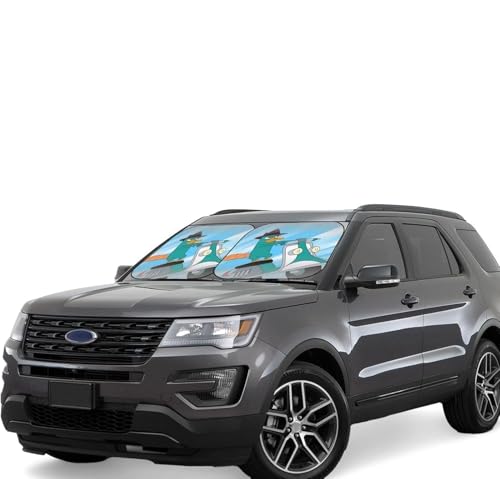 カモノハシペリー (6) 車用サンシェード サンバイザー 日よけ 紫外線対策 カーサンシェード 四季兼用 車用品 折畳み 便利 遮光 断熱 吸盤4個付