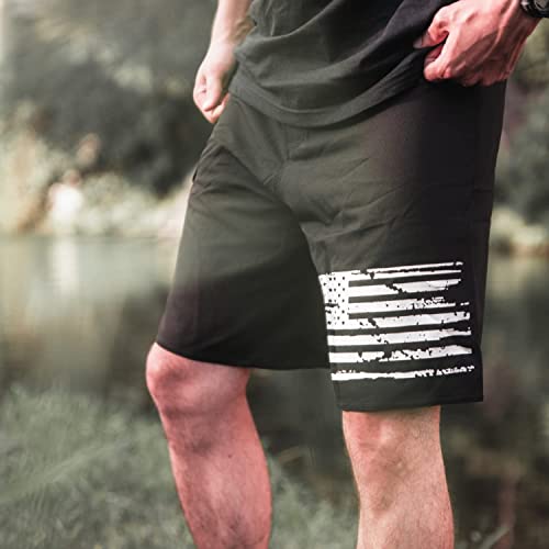 Tactical Pro Supply American Flag Board Shorts - White Flag (Size 34) #TOP1