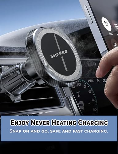 Image of for Magsafe Car Mount Wireless Charger 15W Car Charger for iPhone Magnetic Car Phone Holder Mount with Wireless Fast Charging Compatible for iPhone 14 13 12 with Cooling Fan