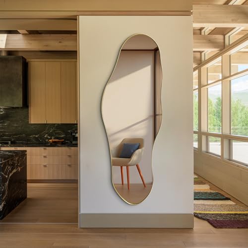 womilous Irregular Mirror Full Length, 63"x22.5" Asymmetrical Wall Mirrors with