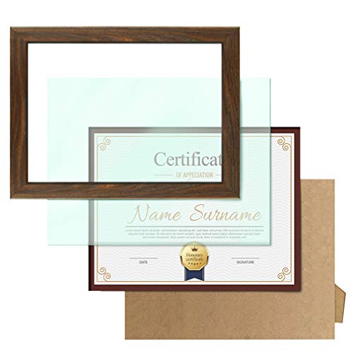 Schliersee 8.5X11 Certificate Picture Frames Diploma Document Picture Frames Tempered Glass Rustic Brown Frame Set Of 6 Pack #TOP7