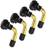 Tire Valve Stems - 4Pcs 45 Degree Bent Snap-in Tubeless Tyre Valve Stem with Rubber Base for 11.5MM Rim Holes on Motorcycle, Scooter, ATVs, Lawn Mower