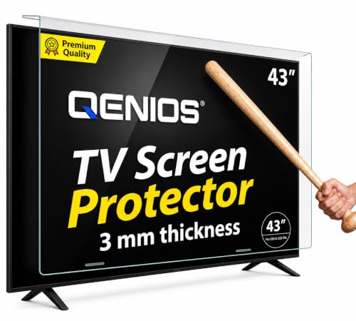 Image of 43 Inch LED TV Screen Protector | 3mm Thikness Clear Acrylic Screen Guard | Impact & Scratch Resistant | Crystal Clear HD Visibility | 9H Hardness | Easy Elastic Strap Installation | Transparent TV Protector (43 inch)