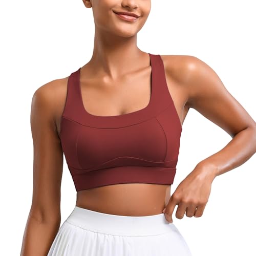 Image of High Impact Sports Bras for Women Running Bra Workout Bra U Back Sports Bra Scoop Neck Padded