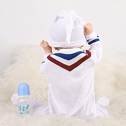 MWKL Reborn Baby 58cm Nette Reborn Puppe Simulationspuppe Vollsilikon Körper Wiedergeburtspuppe 22 Zoll Lebensechte… – Bild 4