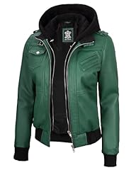 Edinburgh - Green Hooded Leather Jacket