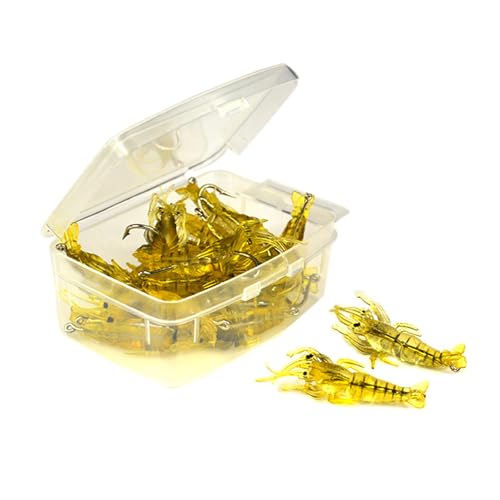 YROHGKPN 10Pcs Soft Shrimp Lures Set, Simulation Saltwater Hook Glows Soft Fishing Lures, Shrimp Fishing Tackle