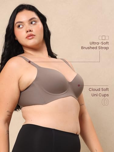Image of Krvvy T-Shirt Bra for Women | Medium Coverage | Padded & Molded Cups for Flawless Silhouette | Seamless & Comfortable Fit | for Cup Sizes A, B, C