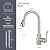 Kitchen Sink Faucet with Pull Down Sprayer, High Arc Single Handle Kitchen Faucet 1 Hole 2-Function 360° Swivel Stainless Steel Sink Faucet for Utility Farmhouse Camper Laundry Rv Bar