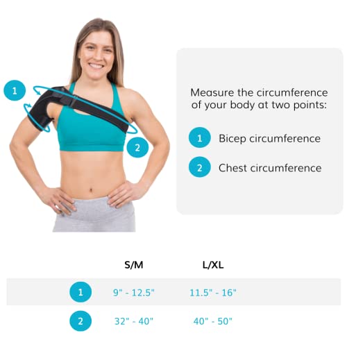 Image of BraceAbility Shoulder Support Brace - Compression Copper Arm Immobilizer Sleeve for Rotator Cuff or Labrum Tears, Bursitis Pain, Impingement, SLAP Injury, Dislocated Recovery for Men and Women (L /XL)