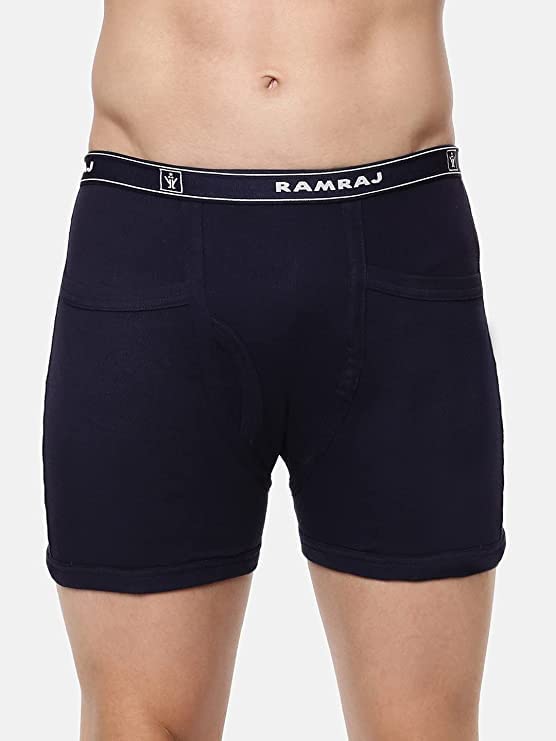 Image of RAMRAJ COTTON Men Cotton Trunks - Multicolor| Outer Elastic Waistband With Double Side Pockets
