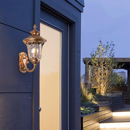 Lanterne murale traditionnelle bronze grand format étanche