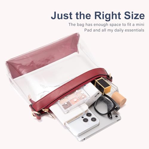 Image of Wuflyover Clear Bag for Stadium Events, Clear Purse for Women