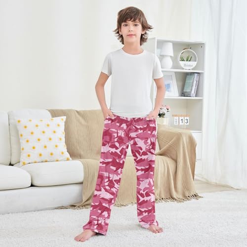 Boys' Pants Pink Danger Shark Long Bottoms Jogger Pants Elastic Waist Trousers with Pockets S-XL3