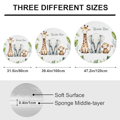 Tapete de área redondo personalizado para bebé Safari miniatura 7