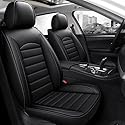 Chifeng Autositzbezüge Auto Vordersitz 2 Stück Set Fit für Mercedes-Benz C-Klasse W202 W203 W204 W205 E-Klasse W210 W211 W212 W213 w124, Wasserdicht PU Leder Autositzbezüge (schwarz)