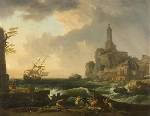 Póster de Lienzo Claude Vernet para Decoración del Hogar del Dormitorio y Paredes Vacías