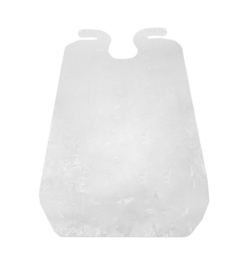 Colortrak - Babero para peluquería, impermeable, desechable, para corte y teñido de cabello, protege a los clientes, capas y sillas de salón, 24 x 38 pulgadas, incluye 25 baberos, Claro