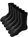 HASLRA Crew Toe Socks 6 Pairs (BLACK-L)