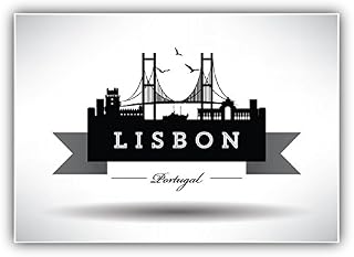 Lisbon Portugal Travel Sticker - Waterproof Vinyl Decal for Car Bumper, Laptop, Water Bottle, Luggage, Wall, and Window