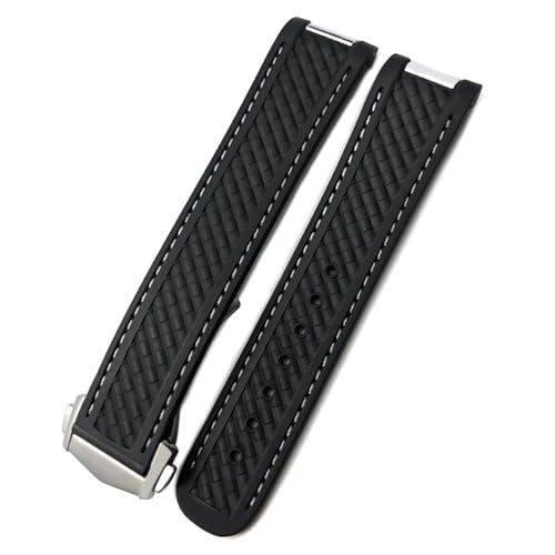 Bracelet montre caoutchouc 19mm silicone noir compatible Aqua Terra
