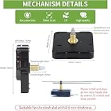 LUSEE Clock Mechanisms Battery Powered 20MM, 3 Pack Silent Quartz Clock Movement with 7 Pairs Aluminium Clock Hands, Hands and Motor Mechanism Replacement Kits for Repair DIY - Image 3