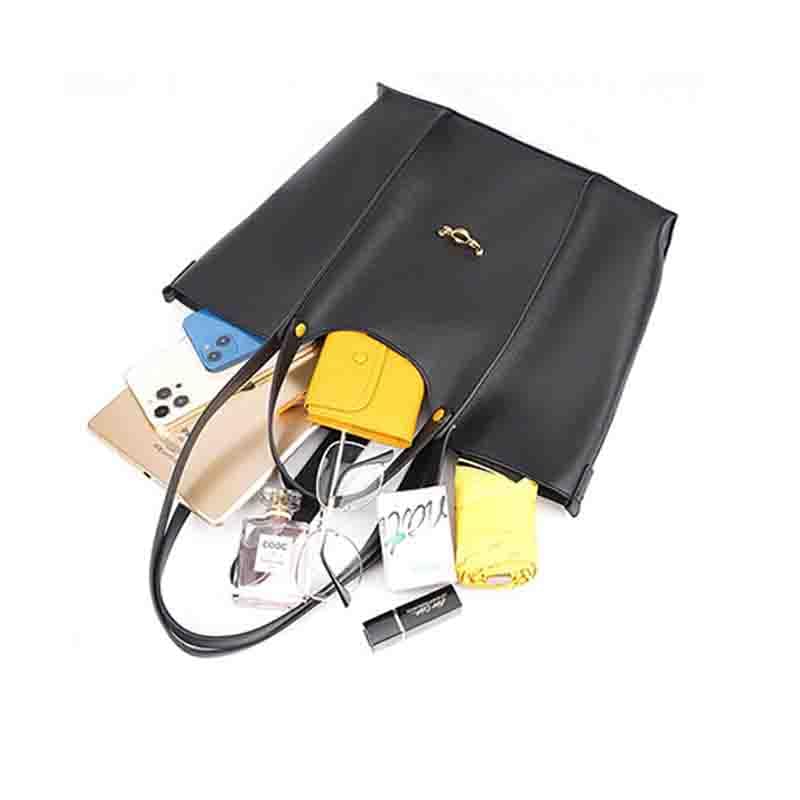 Women's handbag, Leather large capacity stylish simple and multifunctional single shoulder bucket bag4