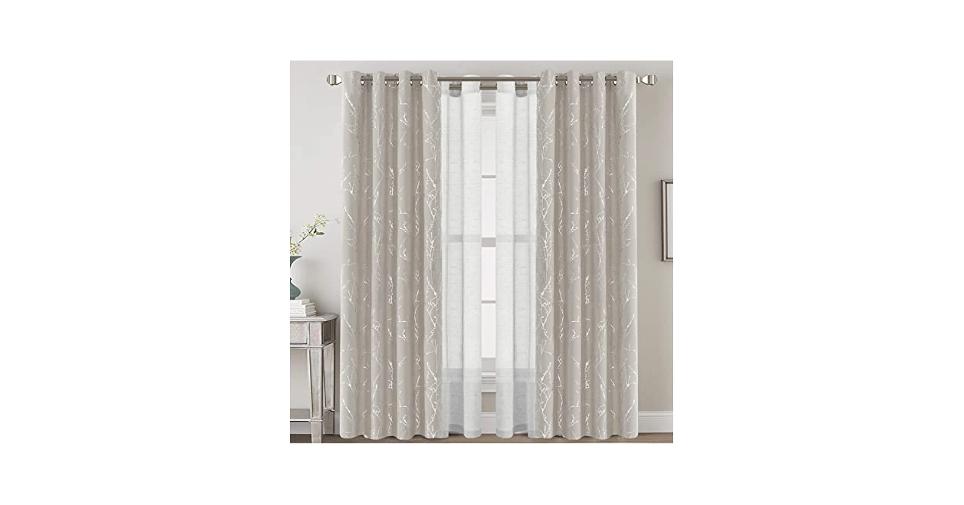 Amazon.com: H.VERSAILTEX Natural Linen Sheer Curtains(White