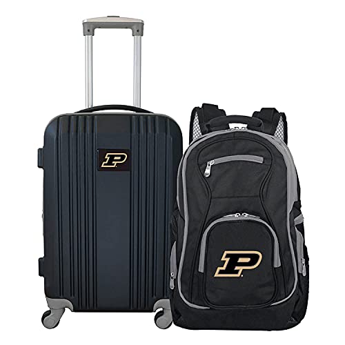 Denco Purdue University Boilermakers 2-Piece Luggage Set, Includes 21-inch Two-Tone Hardcase Spinner and 19