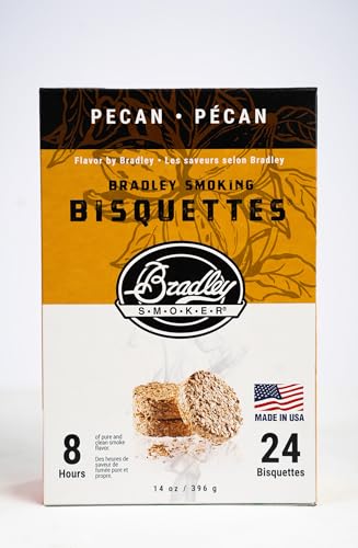 Bradley Smoker Pecan Bisquettes for Grilling & BBQ, 24 Pack