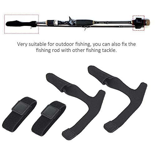 Alomejor Fishing Rod Strap 2Set Fishing Pole Fixing Belt with Fishing Pole Cap for Fishing Rod Storage Fastening Bandage - Image 3
