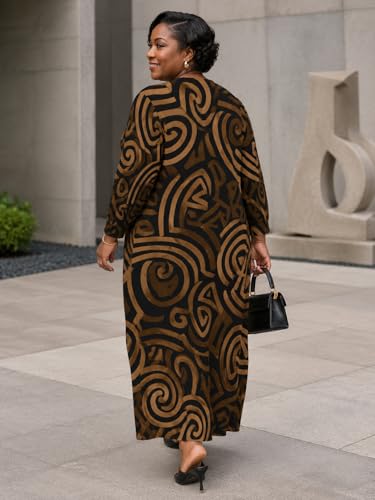 Image of SUZONANA Plus Size Dresses for Curvy Women African Print American Dress Summer Outfits Casual Loose with Pocket