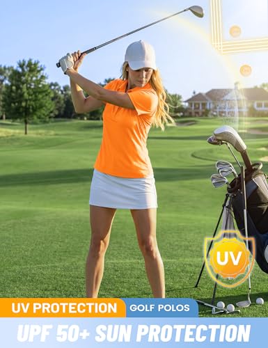 Image of TACVASEN Women's Golf Polo Shirts Short Sleeve UPF 50+ Sun Protection Golf Shirts for Women Quick Dry Collared Polos