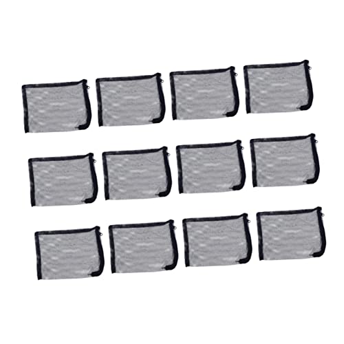 ROMISBABA 12個 メッシュフィルターバッグ 水族館メッシュバッグ マイクロ 真空 スポンジ プール キット 水族館用巾着袋 ナイロンフィルターバッグ 庭の池用フィルターバッグ Black