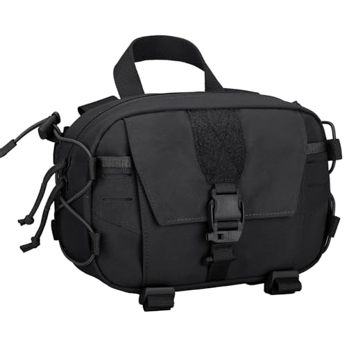 Sac banane multifonction Molle noir et blanc à ceinture réglable