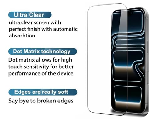 Image of HD Tempered Glass Screen Protector Compatible for iPhone 17 PRO with Edge to Edge coverage and Easy Installation kit