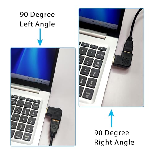 Adaptador HDMI ángulo recto macho a hembra 90° miniatura 4