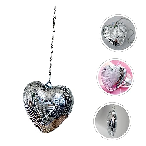 Bola espejada colgante en forma de corazón KOMBIUDA, decoración iridiscente para fiestas, bodas y eventos disco miniatura 6