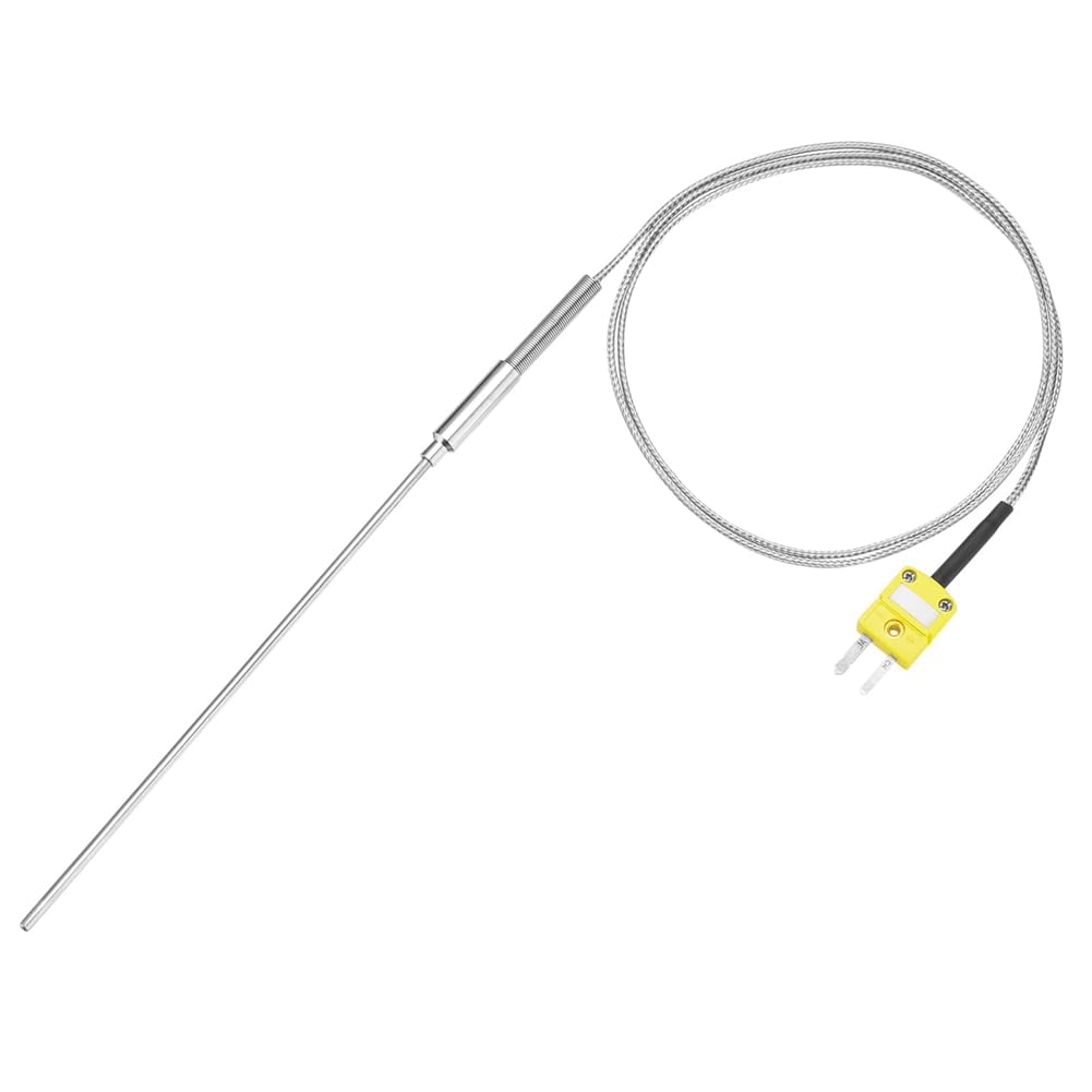 Ijsdnvjndx As Shown K Type Thermocouple With Plug, Meter Temperature Sensor Probe -50 To 1100°C,3.3Ft Wire 3.2X150mm
