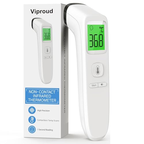 Forehead Thermometer for Adults Kids Non Contact Touch Infrared LCD Display Digital Baby Thermometers Body Temperature ThermometerDigital thermometer with BacklightMemory Recall Fever Alarm