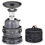 10 Must Have Items for Your First Camping Trip 89 ROVSUN 10pcs Camping Cookware Mess Kit, Lightweight Non-Stick Pot Pan Kettle Set w/Stainless Steel Cup Fork Knives Spoons for Open Fire, Camping, Picnic, Backpacking, Outdoor Cooking